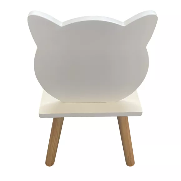 Silla infantil madera (H46 cm) Gatito Blanca