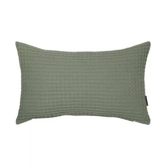 Funda de cojín rectangular algodón nido de abeja (30 x 50 cm) Maya Verde romero