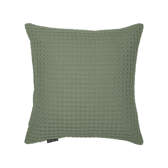 Housse de coussin carrée coton nid d'abeille (40 x 40 cm) Maya Vert romarin