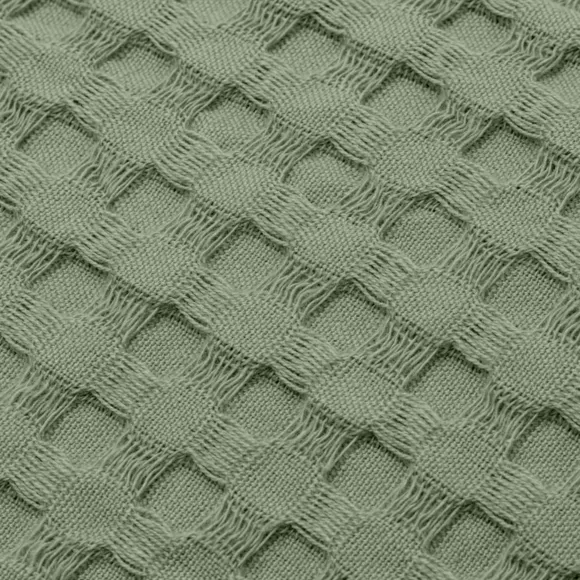 Tagesdecke Baumwolle Wabenoptik (180 x 220 cm) Maya Rosmaringrün