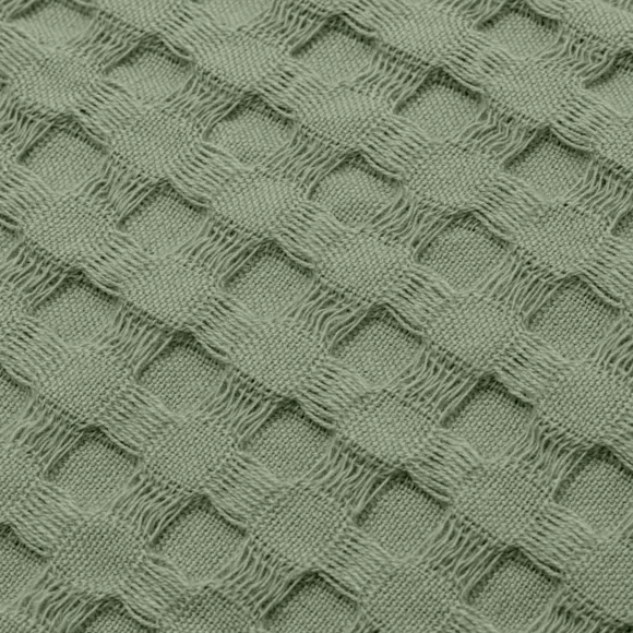Tagesdecke Baumwolle Wabenoptik (220 x 250 cm) Maya Rosmaringrün