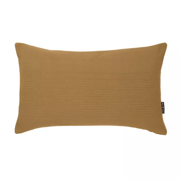 Housse de coussin rectangulaire coton tissé (30 x 50 cm) Léa Camel