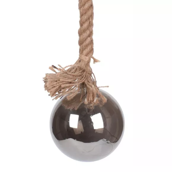 Verlichte hangdecoratie Boule gerookt glas Warm wit 19 LED