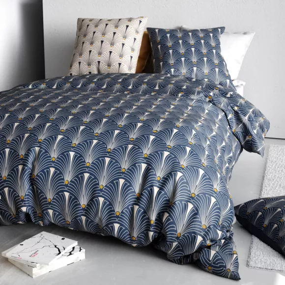 Funda Nórdica y dos fundas para almohada en algodón (260 cm) Pam Azul