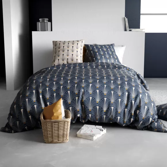 Housse de couette et une taie coton (140 x 200 cm) Pam Bleue