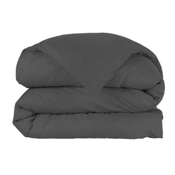 Funda nórdica de algodón percal (140 cm) Cali Gris antracita