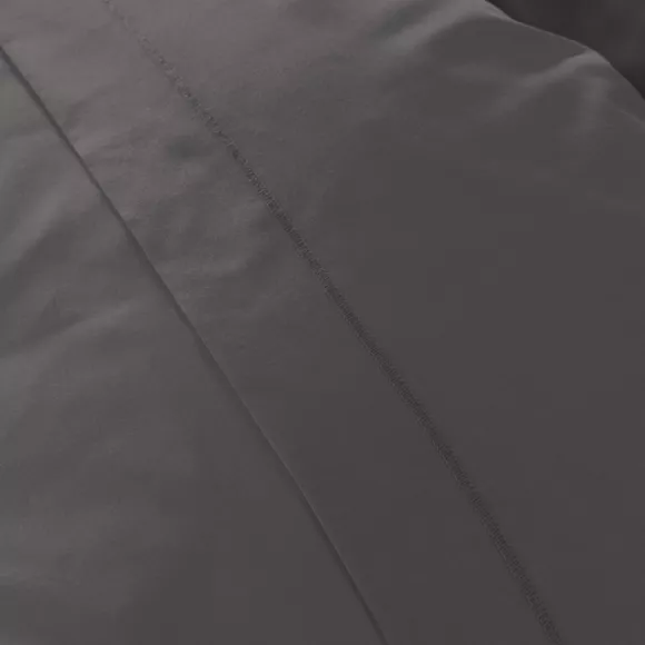 Drap housse percale de coton (140 x 200 cm) Cali Gris anthracite