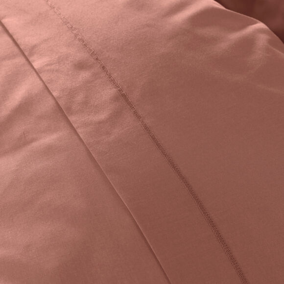 Drap plat percale de coton (180 x 290 cm) Cali Bois de rose