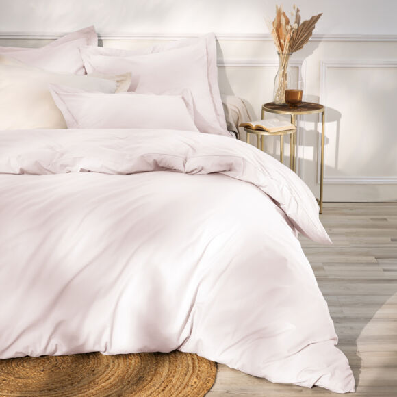 Drap plat percale de coton (180 x 290 cm) Cali Rose poudré