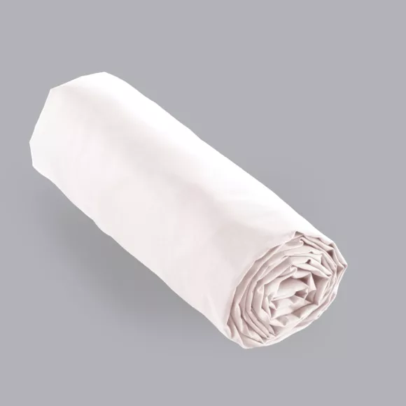 Sábana bajera en percal de algodón  (140 cm) Cali Rosa pálido