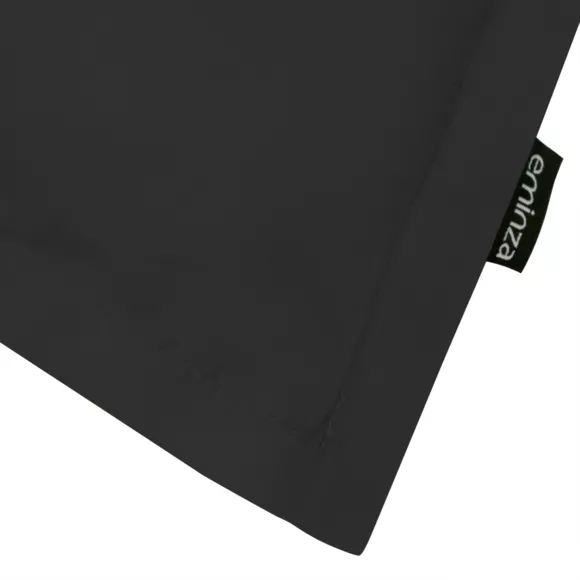 Funda de almohada rectangular de percal de algodón (80 cm) Cali Negra