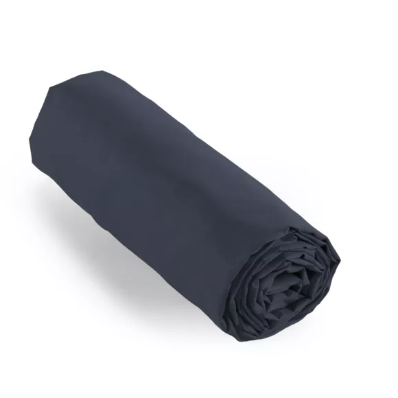 Drap housse percale de coton (140 x 190 cm) Cali Bleu marine