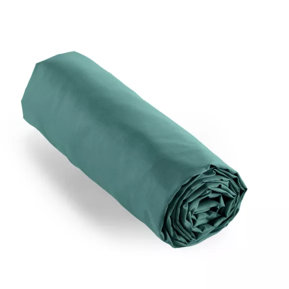 Hoeslaken percal katoen (140 x 190 cm) Cali Eendblauw