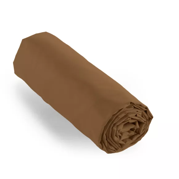 Drap housse percale de coton (140 x 200 cm) Cali Cappuccino