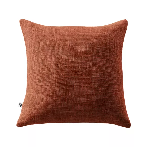 Coussin dŽhoussable 45 x 45 cm Slub SIXTINE Terracotta