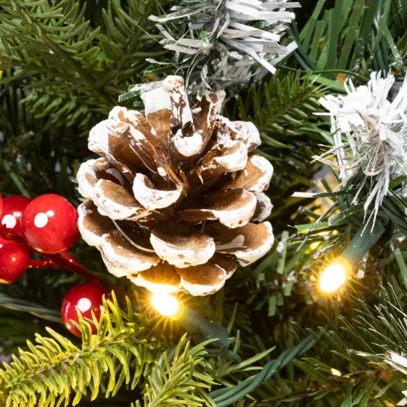 Sapin de Noël artificiel lumineux et décoré H150 cm Tallinn Vert sapin