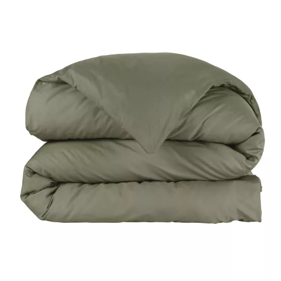 Housse de couette percale de coton (280 x 240 cm) Cali Vert romarin