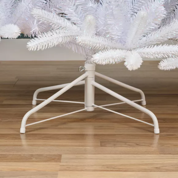 Árbol artificial de Navidad H180 cm Odense Blanco iridiscente y con purpurina