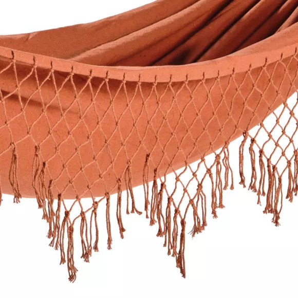 1 Hamac coton polyester L100-W200-H3cm brun terra