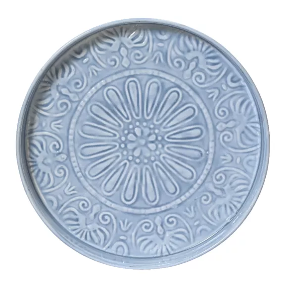 Deko-Tablett rund (D32 cm) Fleurs d'Ésmée Blau