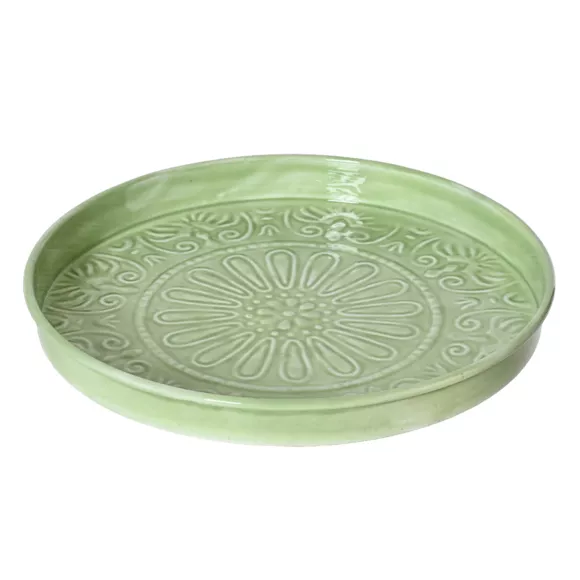 Deko-Tablett rund (D32 cm) Fleurs d'Ésmée Apfelgrün
