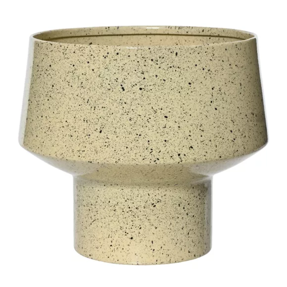 Cache-pot en métal (H20 cm) Terrazzo Beige