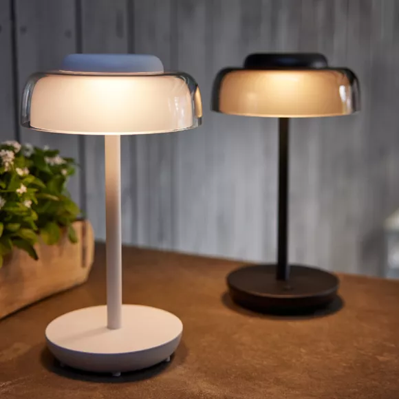 1 LED lampe de table rechargeable extŽrieur dia18-H28cm-18L noir/blanc chaud