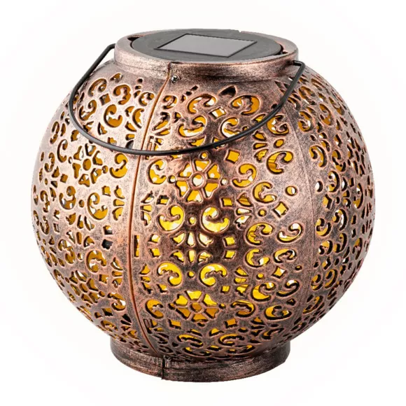 1 Solar lanterne dia18.50-H17cm-1L brun rustique
