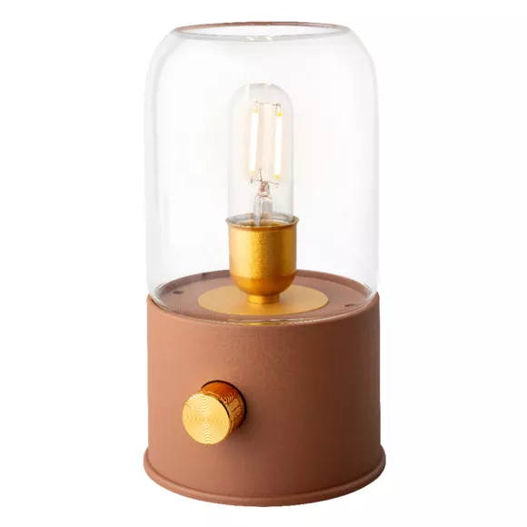 1 LED lampe tempete rechargeable intŽrieur dia11-H20cm-1L terra/blanc chaud