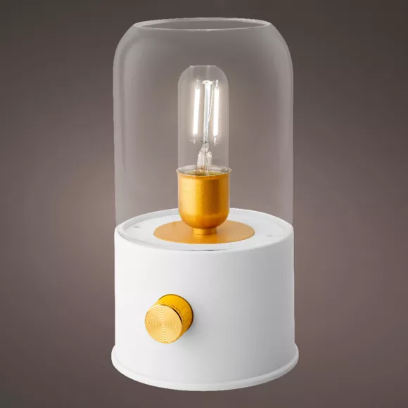 Lampe tempête sans fil rechargeable USB (H20 cm) Blanc