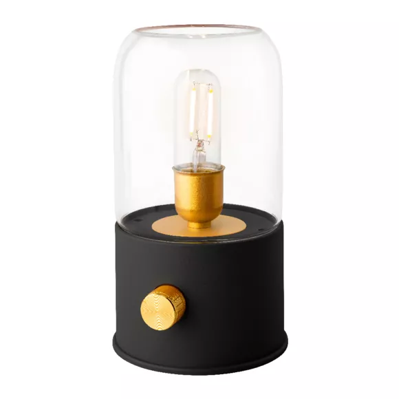 1 LED lampe tempete rechargeable intŽrieur dia11-H20cm-1L noir/blanc chaud