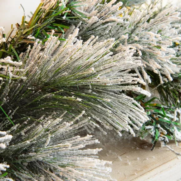 Guirlande de sapin lumineuse (180 cm - D25) Edmonton Vert enneigé et blanc chaud