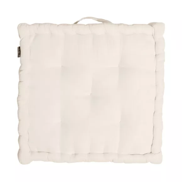 Coussin de sol gaze de coton (50 x 50 cm) Gaïa Beige pampa