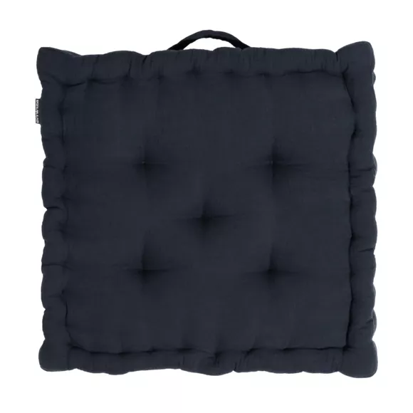 Coussin de sol gaze de coton (50 x 50 cm) Gaïa Bleu nuit