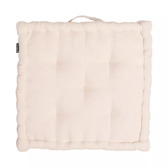 Coussin de sol gaze de coton (50 x 50 cm) Gaïa Rose poudré
