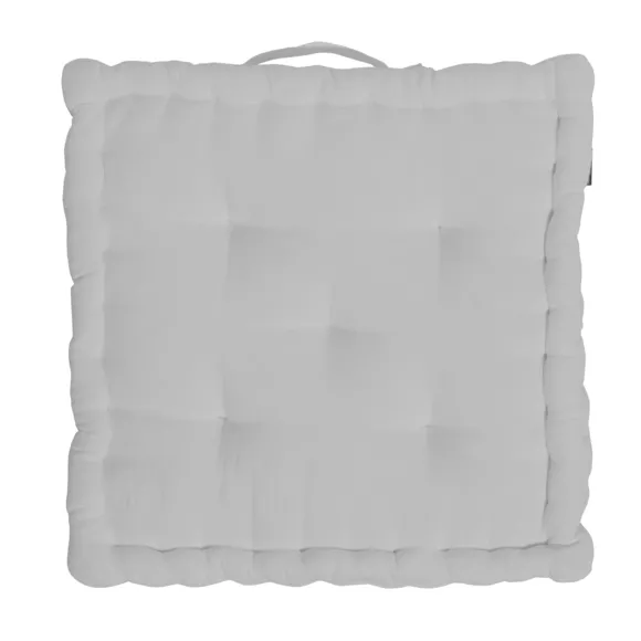 Coussin de sol gaze de coton (50 x 50 cm) Gaïa Gris nuage