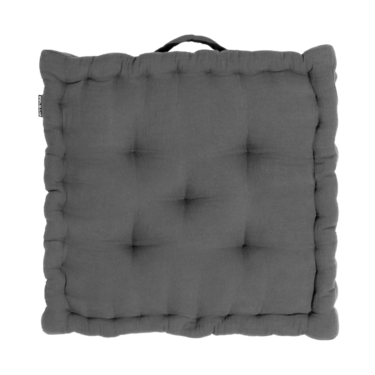 Coussin de sol gaze de coton (50 x 50 cm) Gaïa Gris granit