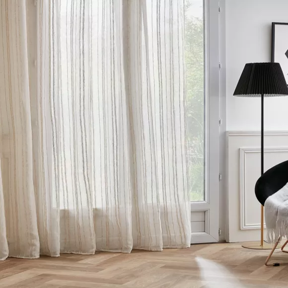 Visillo con cinta fruncida (280 x 240 cm) Théo Beige