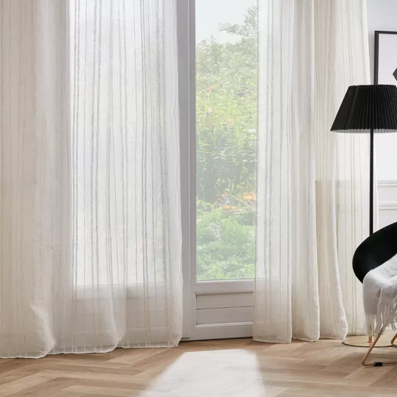 Visillo con cinta fruncida (140 x 240 cm) Théo Beige