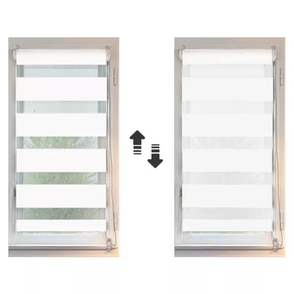 Estor enrollador (90 x altura 250 cm) Día / Noche Blanco 3