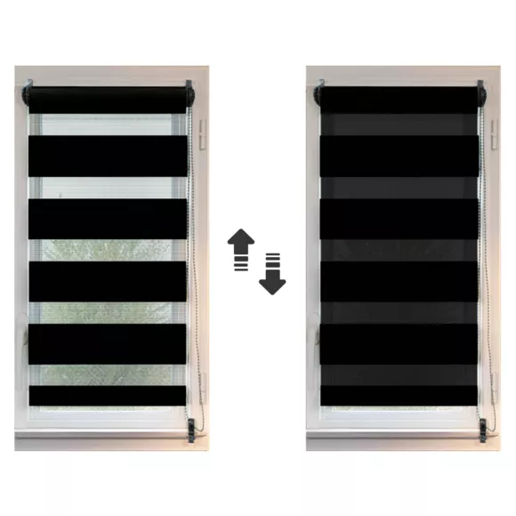 Store enrouleur Jour / Nuit (45 x 180 cm) Noir 3