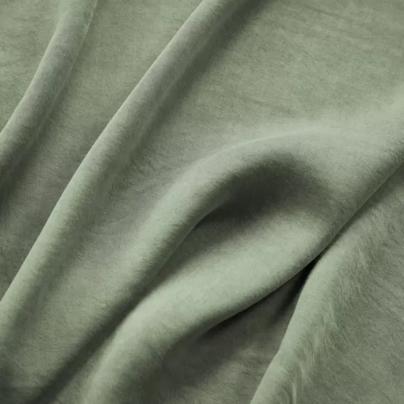 Taie de traversin lyocell Tencel™ lavé (27 x 185 cm) Olivia Vert romarin