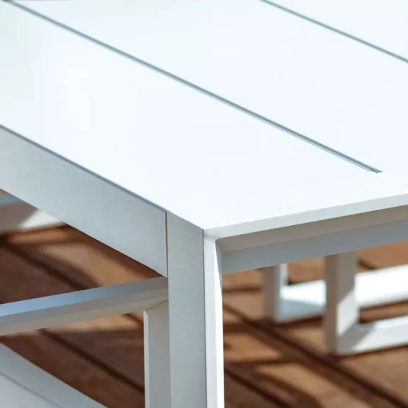 Rechthoekige tuintafel van aluminium 10 zitplaatsen (240 x 118 cm) Elba Wit