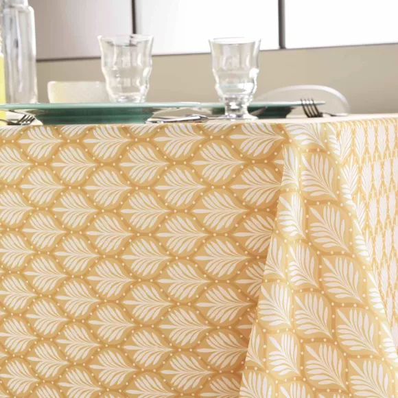 Nappe Rectangle (145 x 240 cm) Davia Jaune, Polyester ImprimŽ