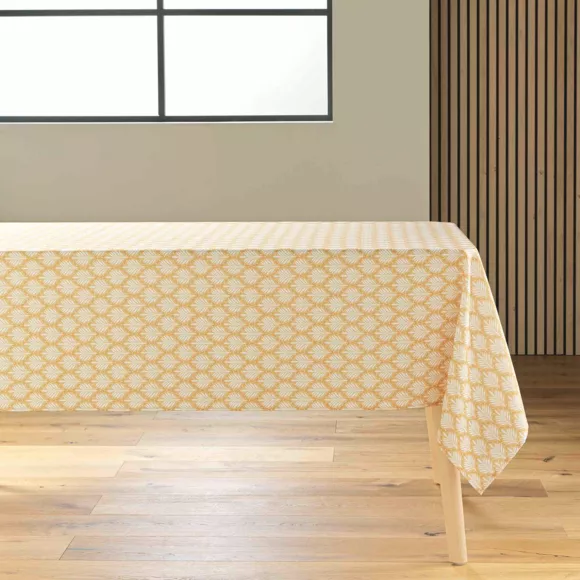 Rechthoekig vlekbestendig tafelkleed (145 x 240 cm) Davia okergeel