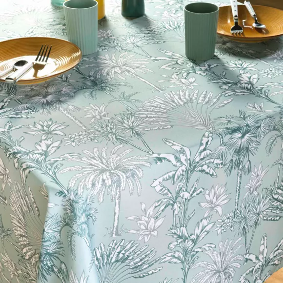 Fleckabweisende rechteckige Tischdecke (145 x 240 cm) Canarie Salbeigrün
