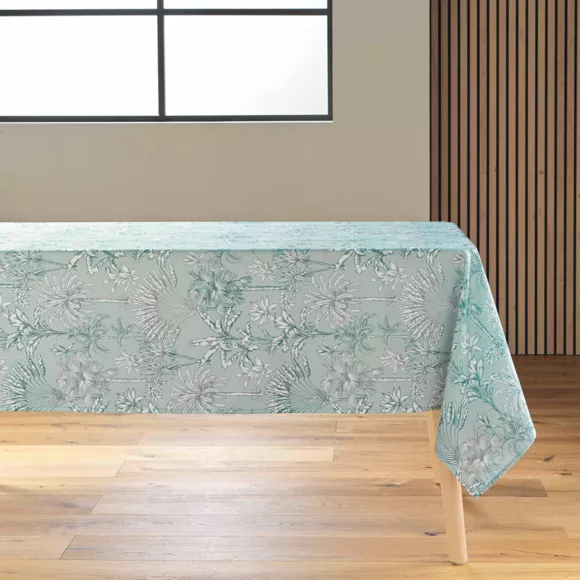 Fleckabweisende rechteckige Tischdecke (145 x 240 cm) Canarie Salbeigrün