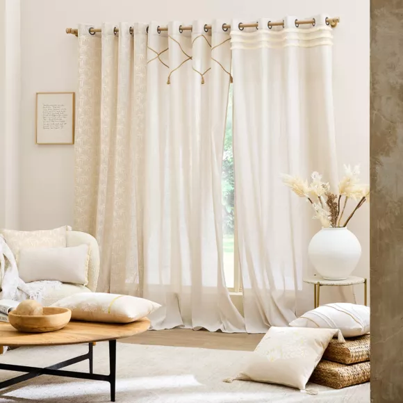 Polycotton gordijn (140 x 240 cm) Lacia Beige