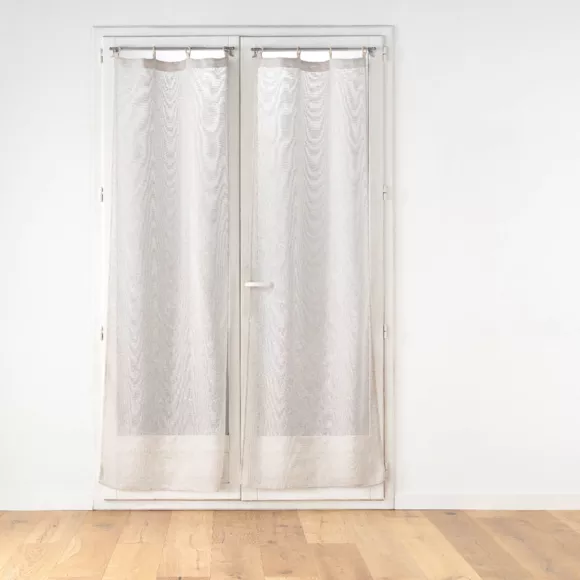 Par de visillos tejidos con ojales de madera (70 x 200 cm) Minalisa Beige