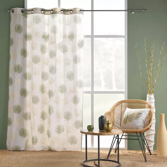 Coussin DŽhoussable (45 x 45 cm) Lotus Vert, Polycoton ImprimŽ MŽtallisŽ